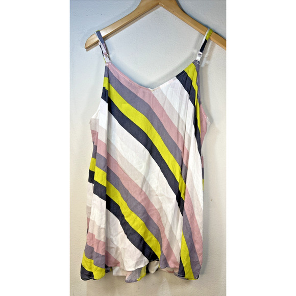 Torrid 2X Sophie Crinkle Gauze Swing Cami Tank Top striped Plus 2 spaghetti NWT - Picture 5 of 8